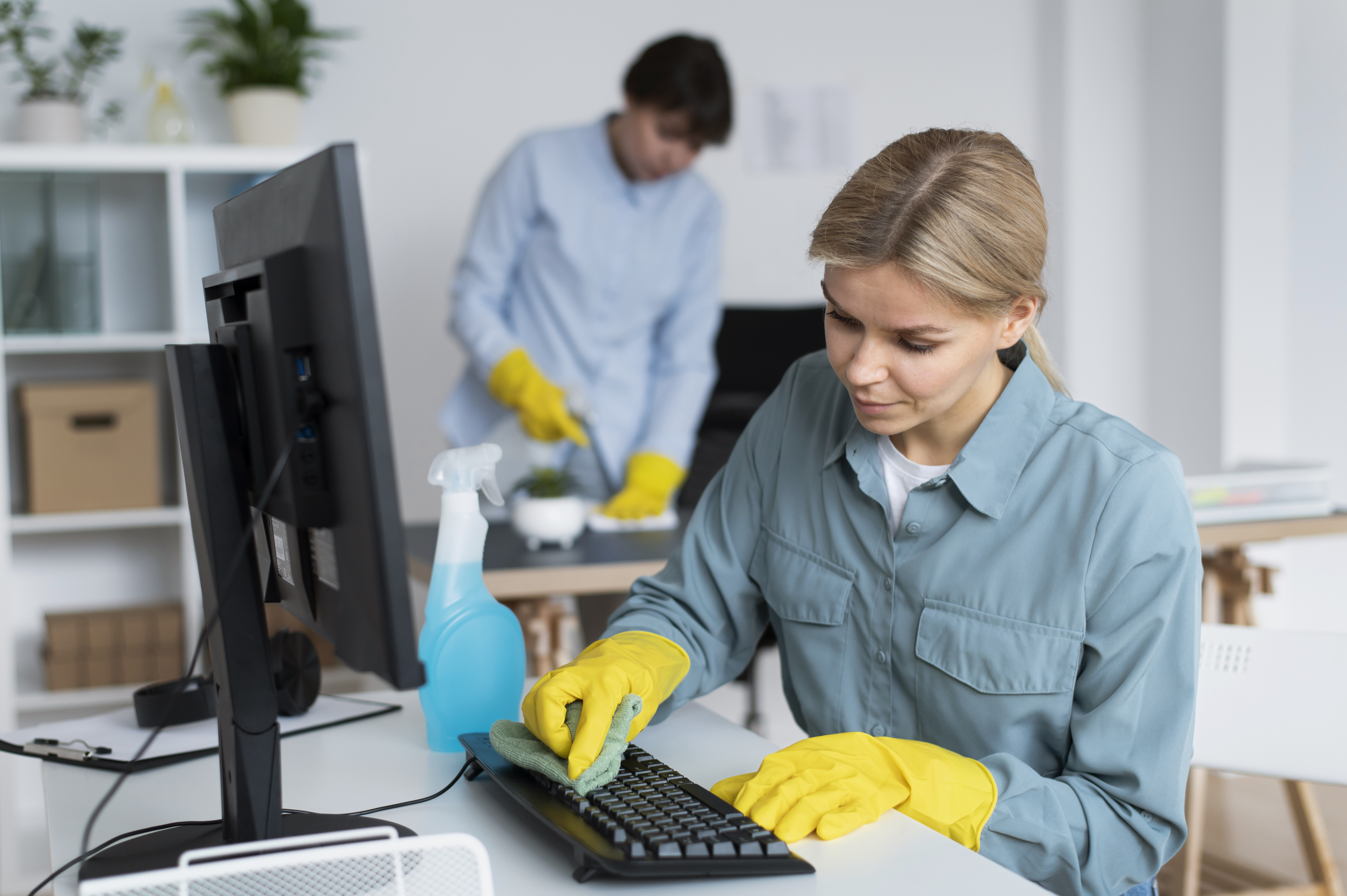 People taking care of office cleaning in Brisbane